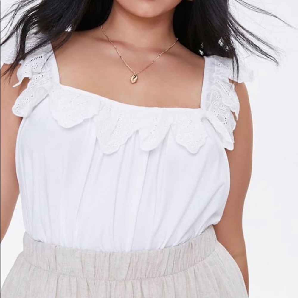 Eyelet Lace Trim Top